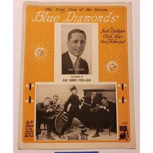 Sheet Music-Blue Diamonds by Jack Caddigan Chick Story Nat Morton Antique 1920